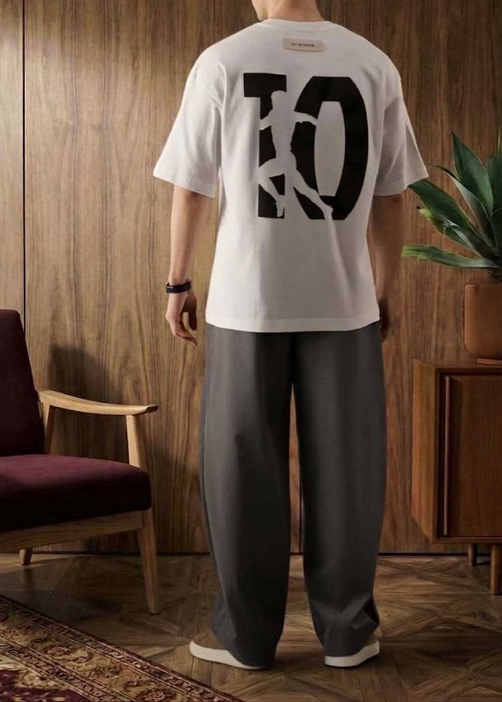 Oversized T-Shirt με Diego Graphic Πλάτης – Λευκό – 2
