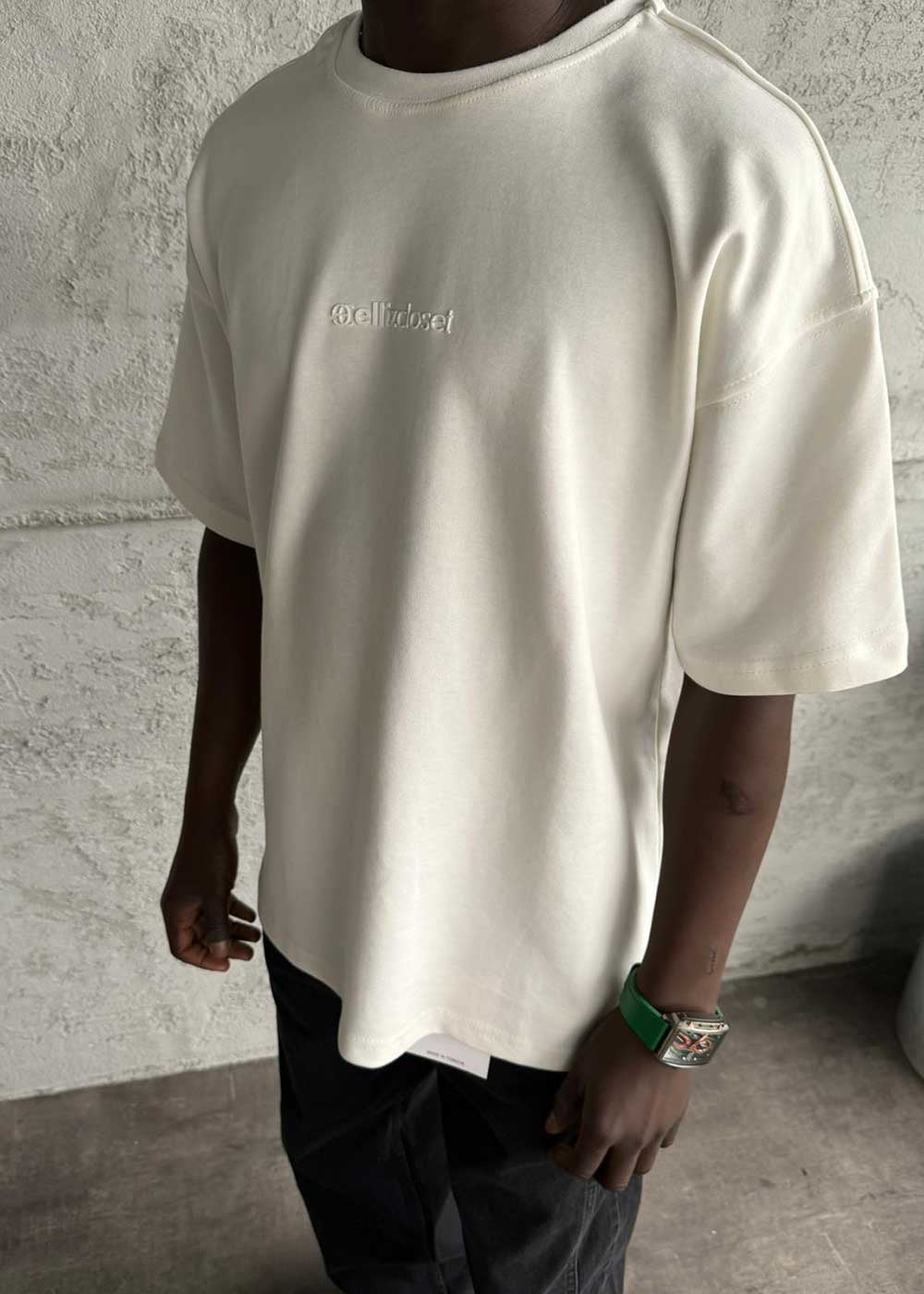 Basic Oversized T-Shirt Με Λογότυπο – Λευκό – 2