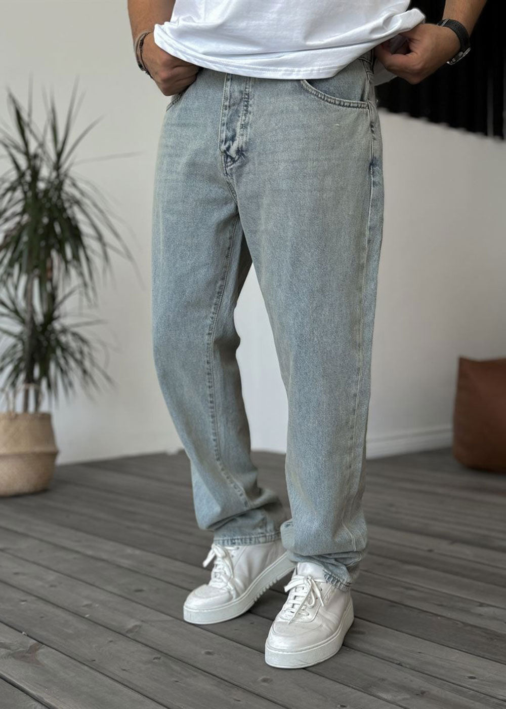 Παντελόνι Relax Baggy - Επεξεργασμένο Μπλε – 4