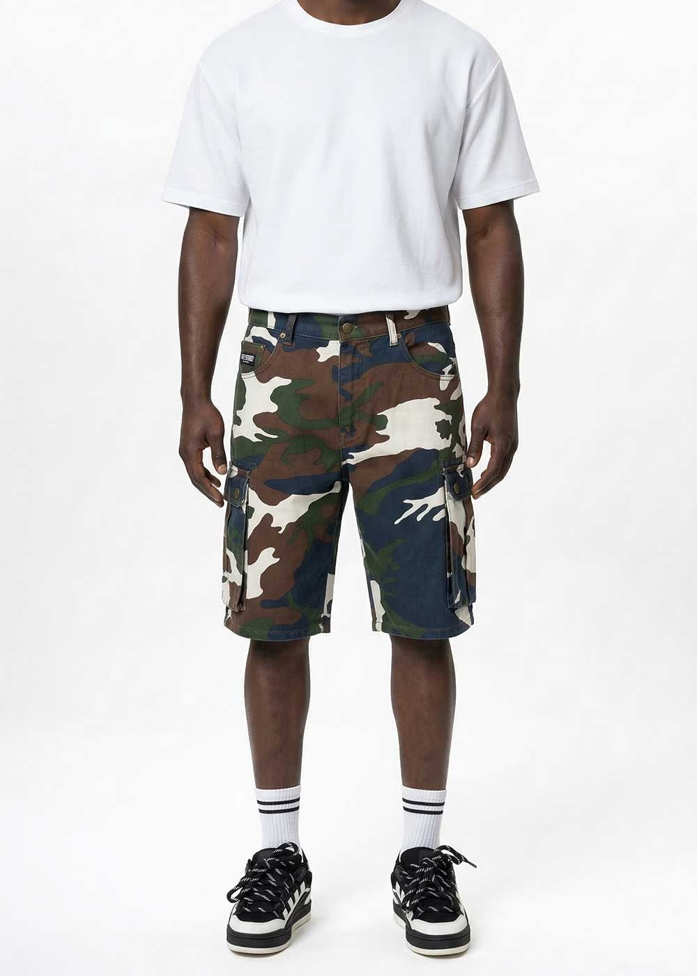 Camo Cargo Βερμούδα με Utility Τσέπες – Dark Blue – 2