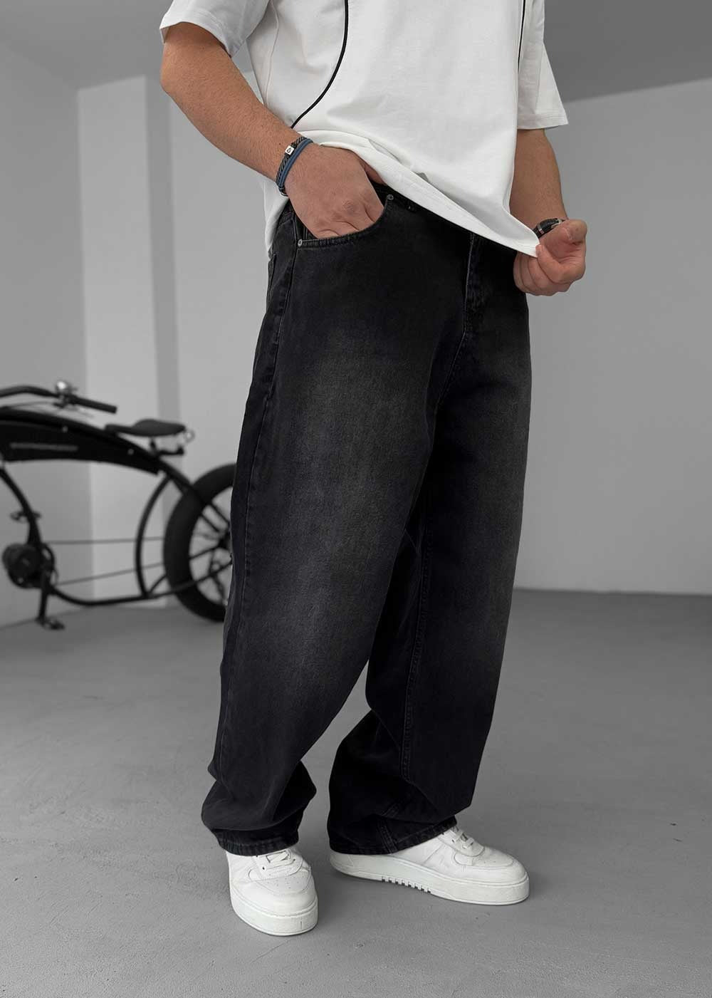 Πετροπλυμένο Baggy Τζιν – Μαύρο – 5