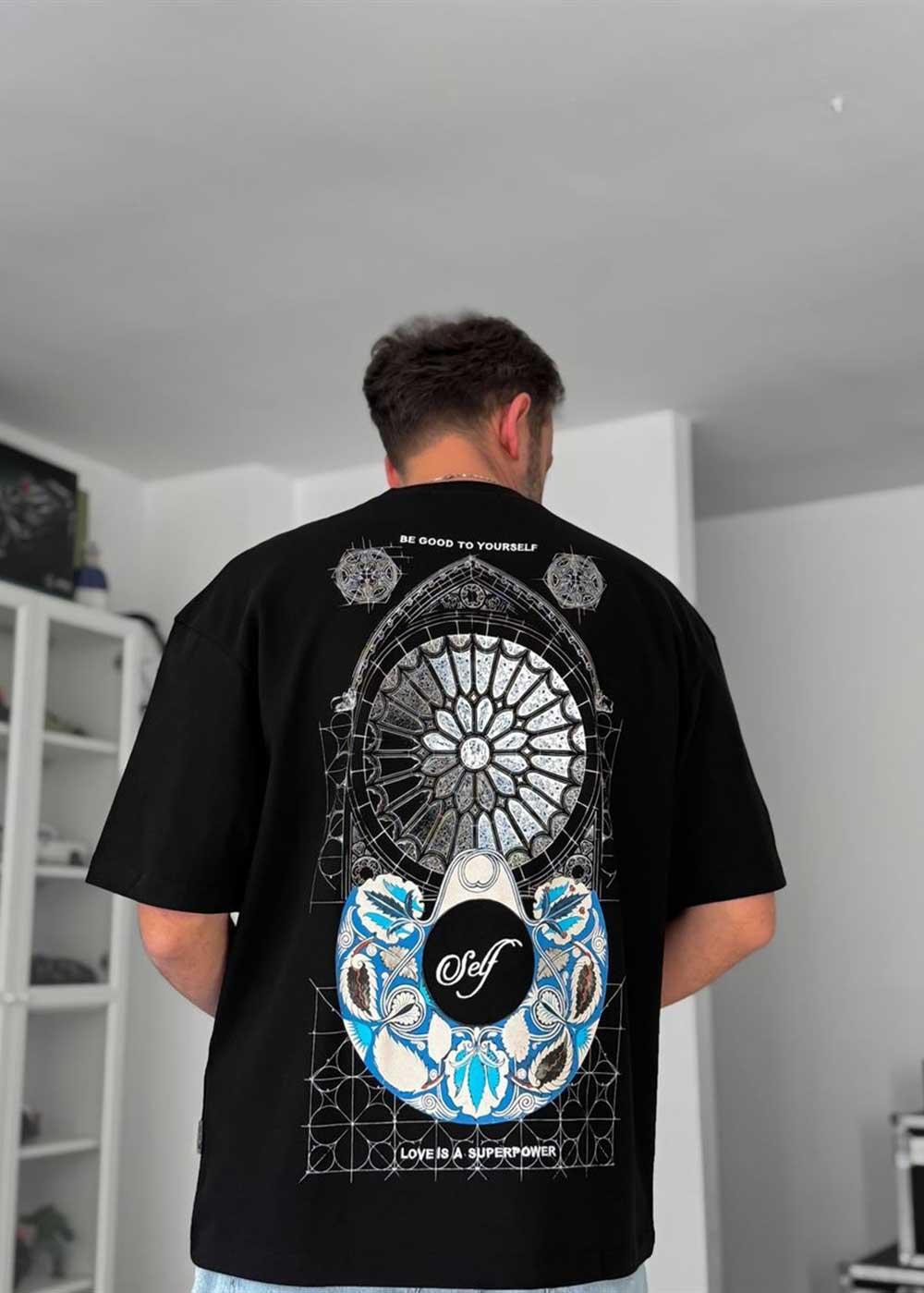 Oversized T-Shirt Self Cathedral – Μαύρο – 7