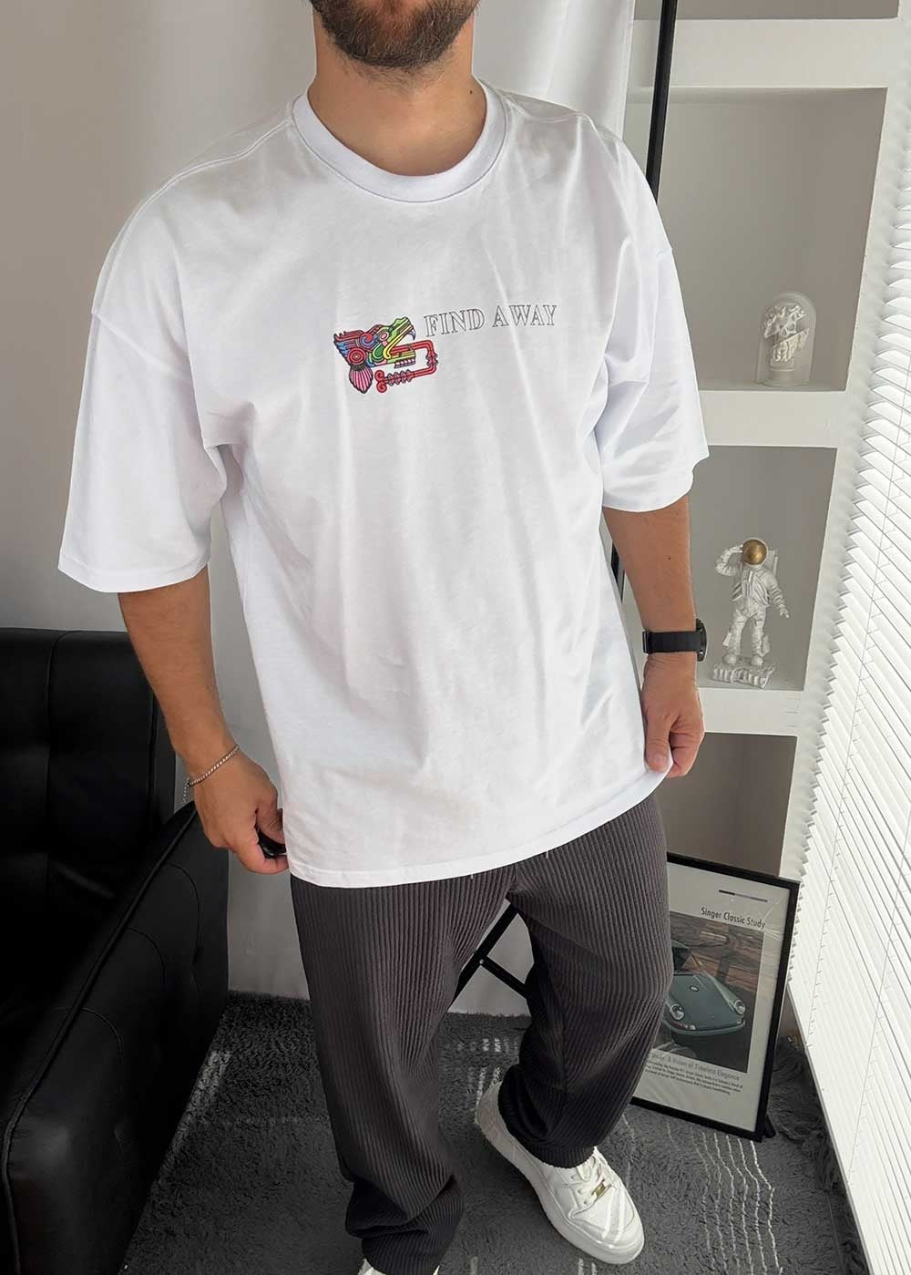 Find A Way Oversized T-Shirt – Λευκό – 2