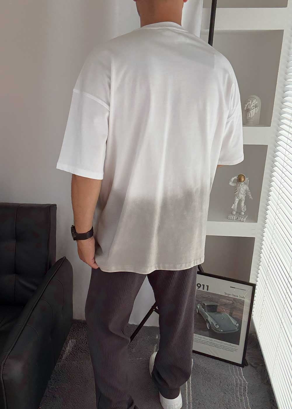 Sunny Of Life Oversized T-Shirt – Λευκό/Γκρι – 2
