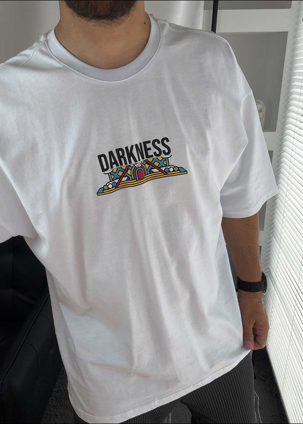 Darkness Oversized T-Shirt – Λευκό – 2