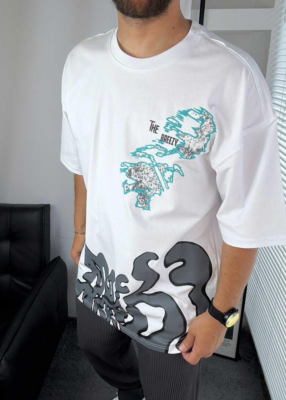 The Breezy Oversized T-Shirt – Λευκό – 2