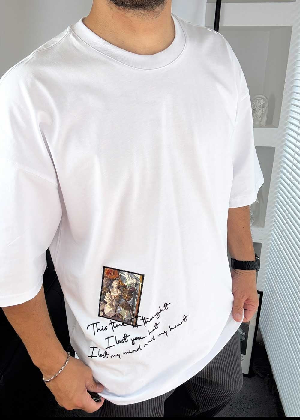 This Time Picture Oversized T-Shirt – Λευκό – 2