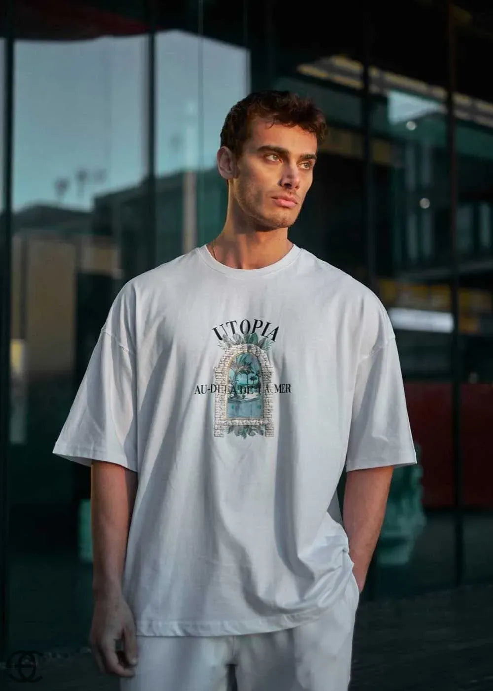 Utopia Oversized T-Shirt – Λευκό – 2