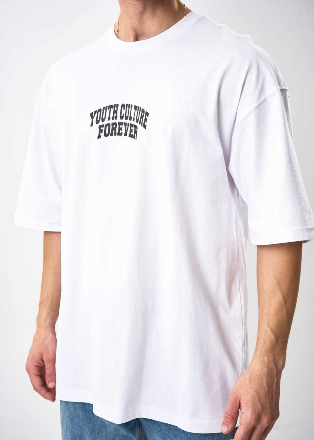 24 Oversized T-Shirt με Τύπωμα στην Πλάτη – Λευκό – 2