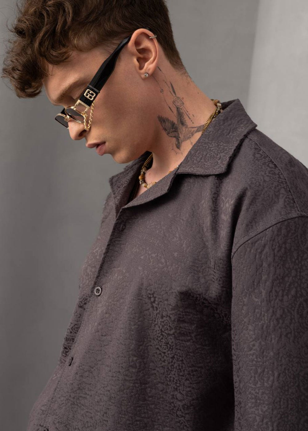 Signature Textured Relaxed Σετ – Ανθρακί – 2