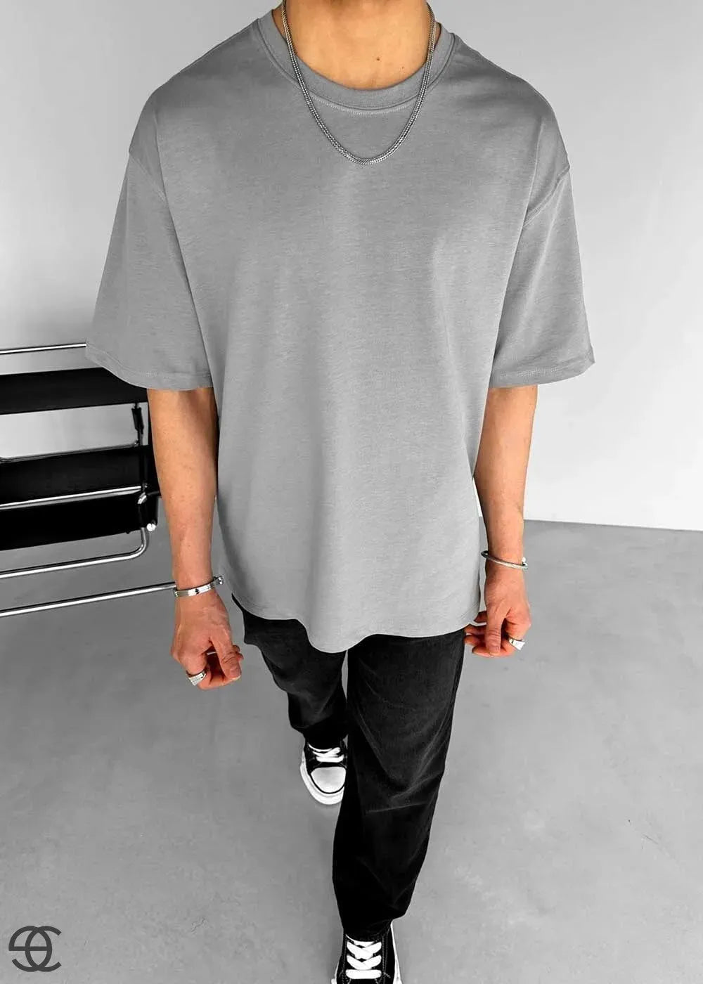 Basic Oversized T-Shirt – Γκρι – 2