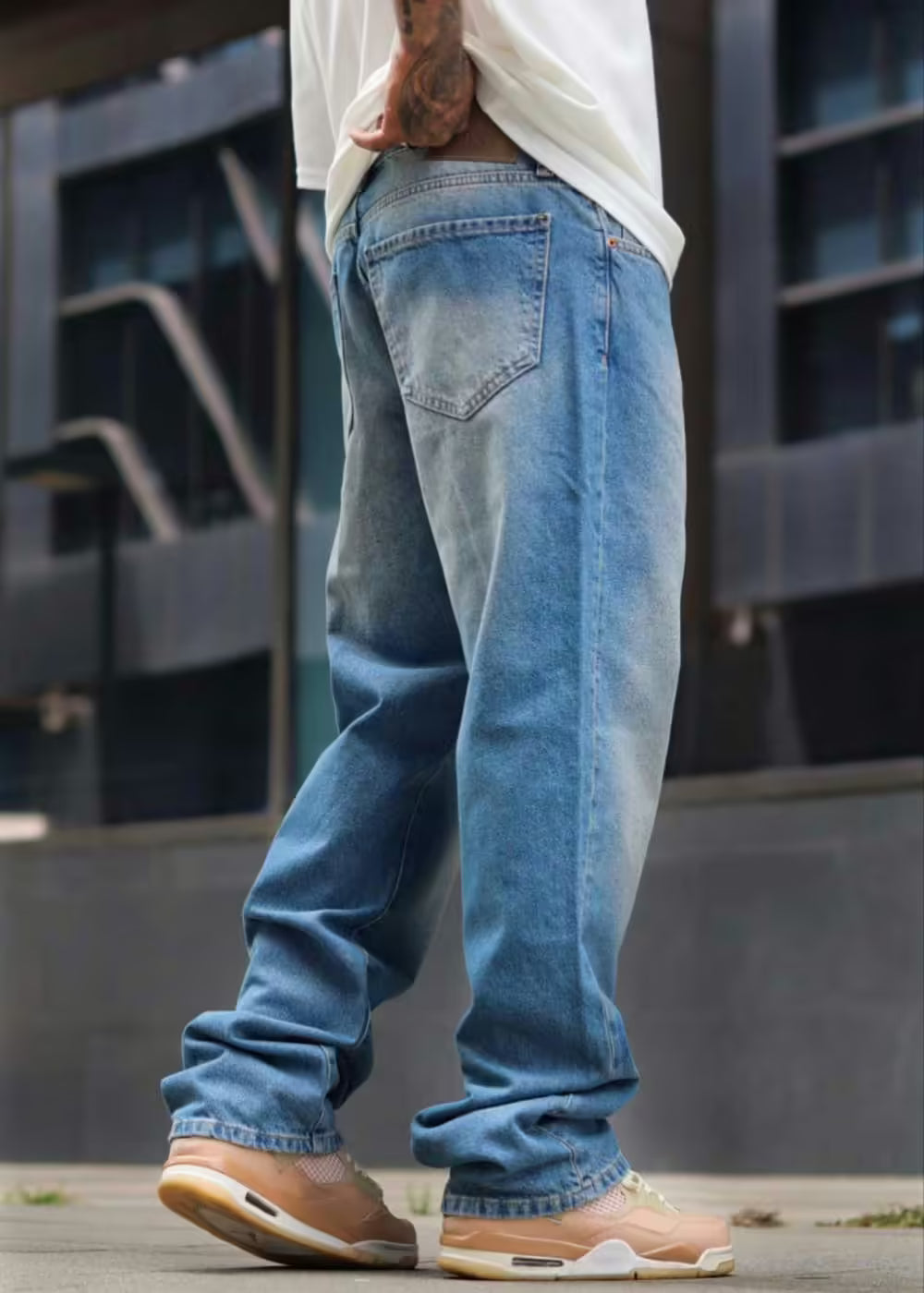 Baggy Denim Τζιν Παντελόνι Έντονα Ξεβαμμένο  - Ανοιχτό μπλε – 2