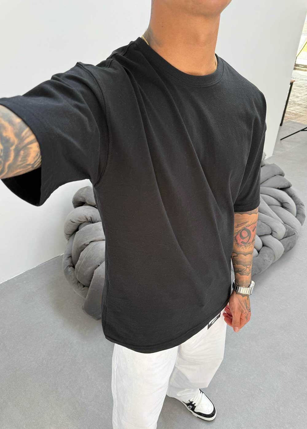 Basic Oversized T-Shirt – Μαύρο – 2