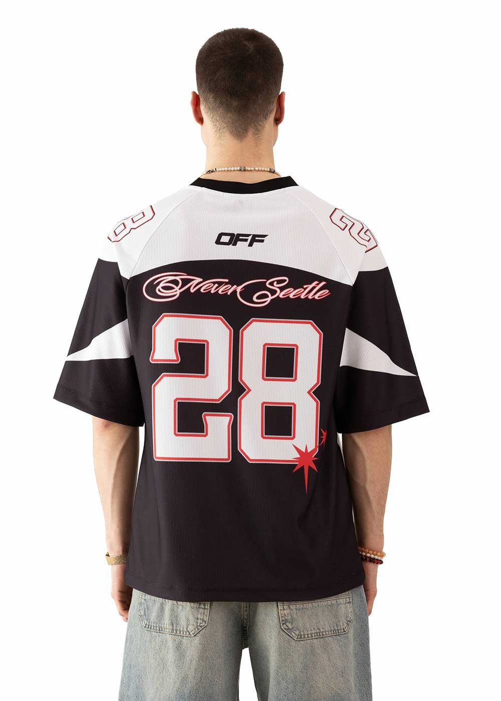 Oversized Jersey Never Settle – Μαύρο / Λευκό – 3