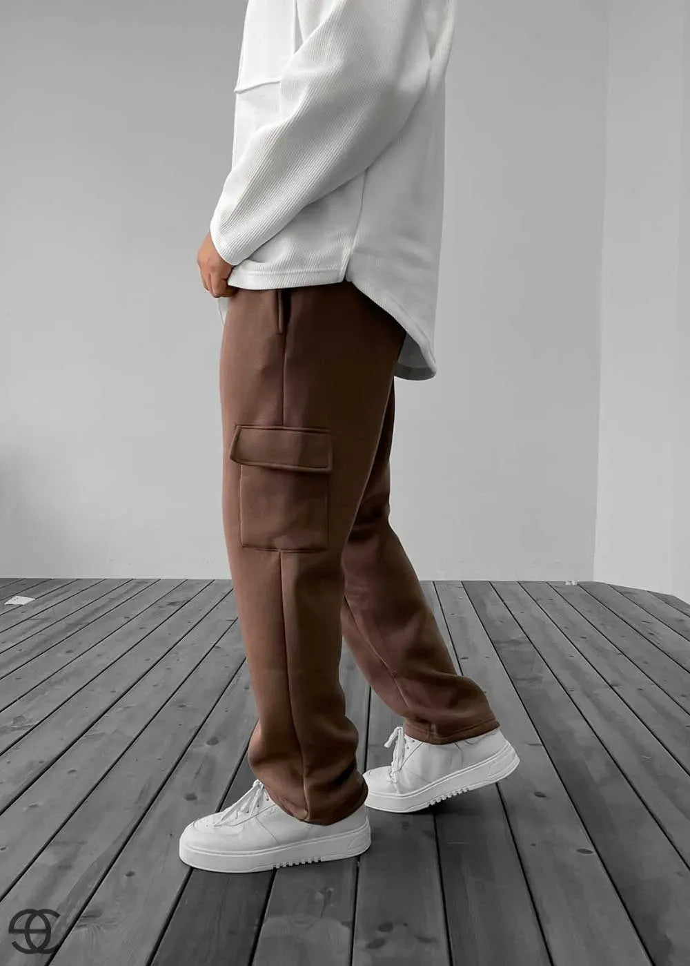Cargo Φόρμα Regular Fit Με Εσωτερική Επένδυση – Καφέ