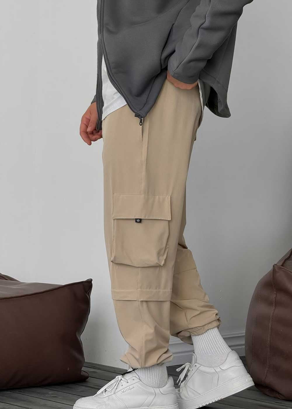 Parachute Cargo Παντελόνι Με Stopper Στο Τελείωμα -Σκούρο Μπεζ – 2