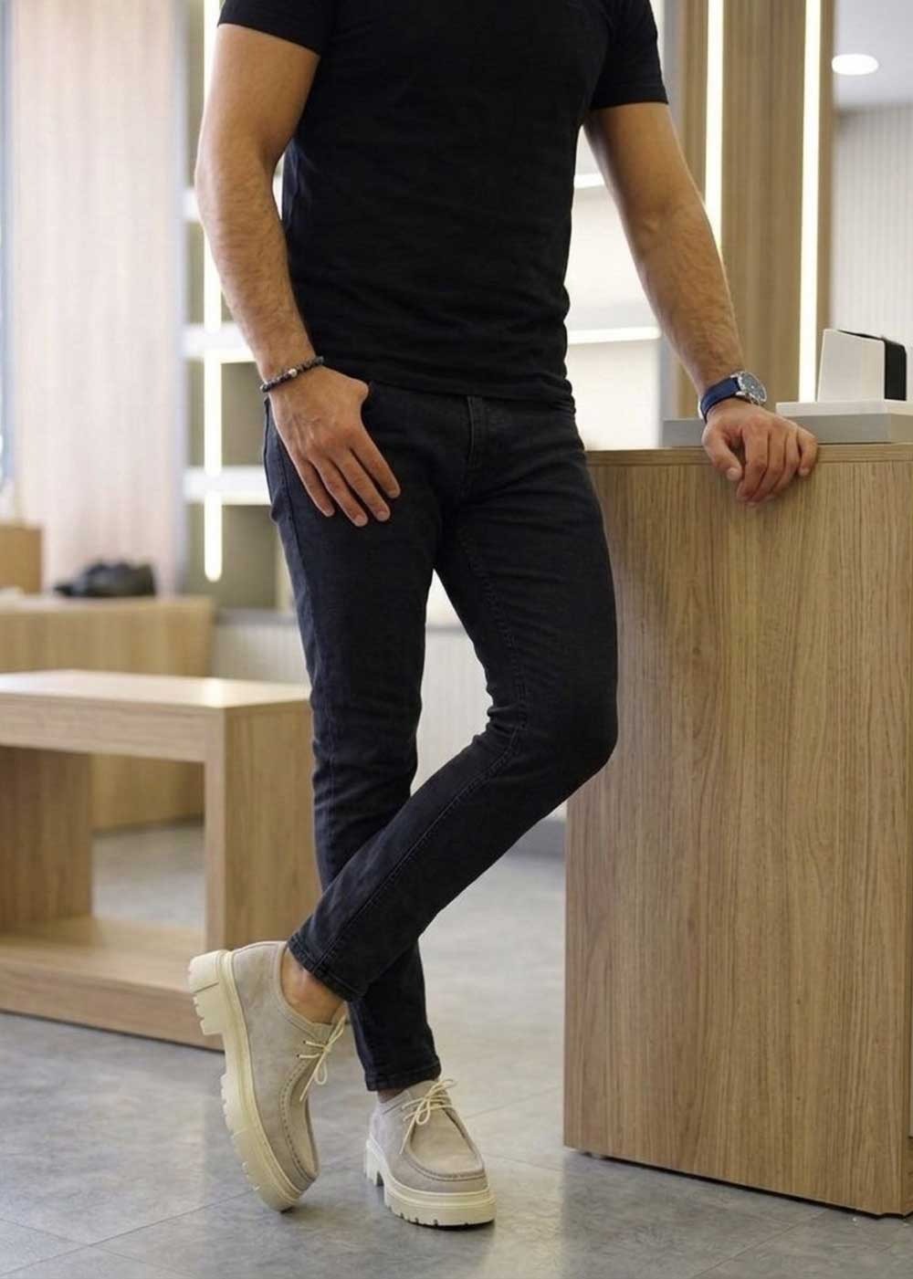 Chunky Suede Sneakers με Ανάγλυφη Σόλα – Μπεζ – 4