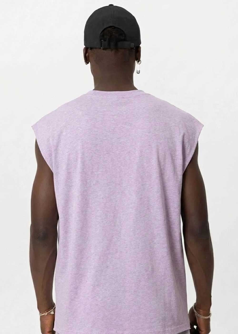 Basic Oversized Αμάνικο T-Shirt – Λιλά – 2