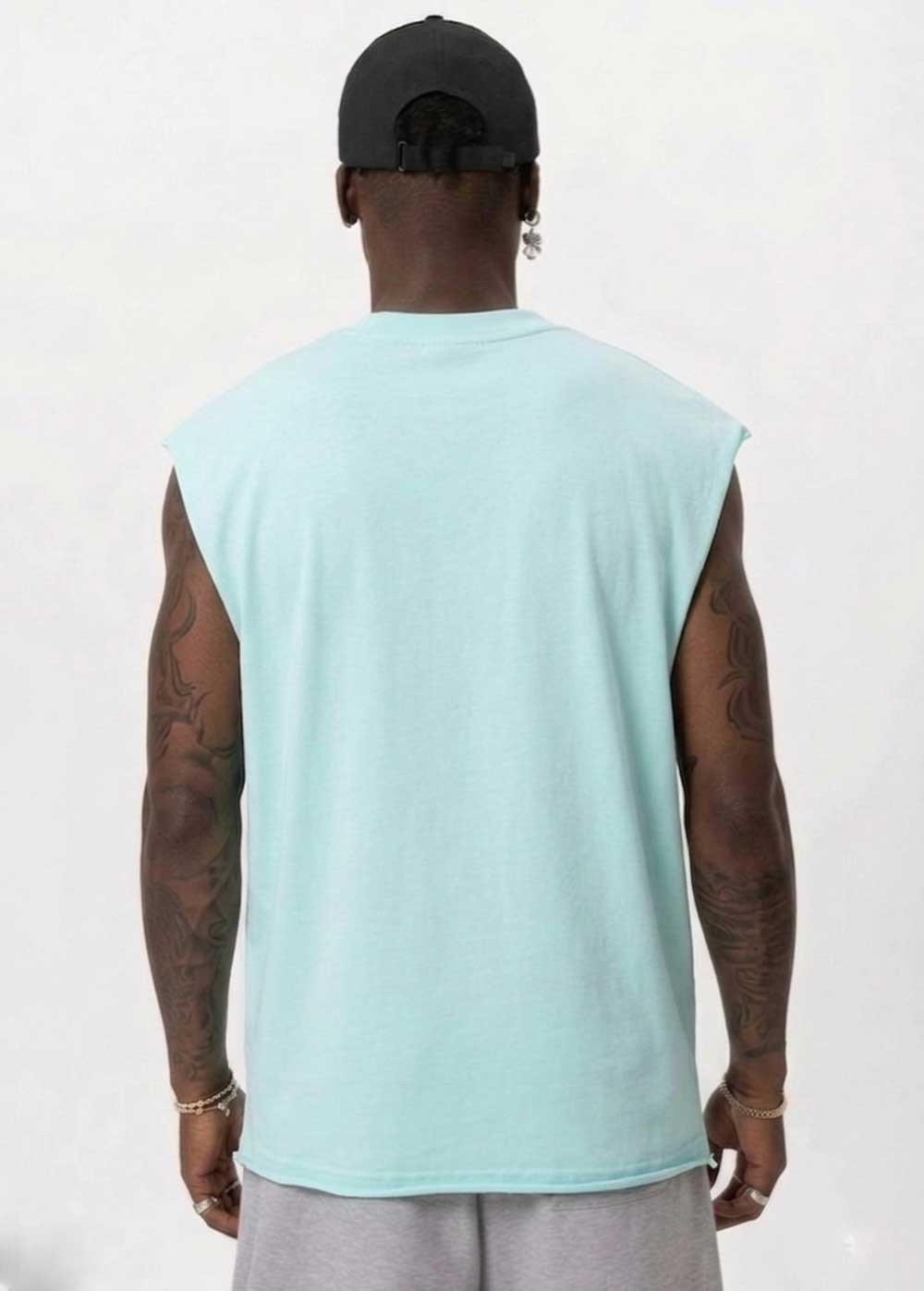 Basic Oversized Αμάνικο T-Shirt – Οινοπνευματί Γαλάζιο Ξεβαμμένο – 2