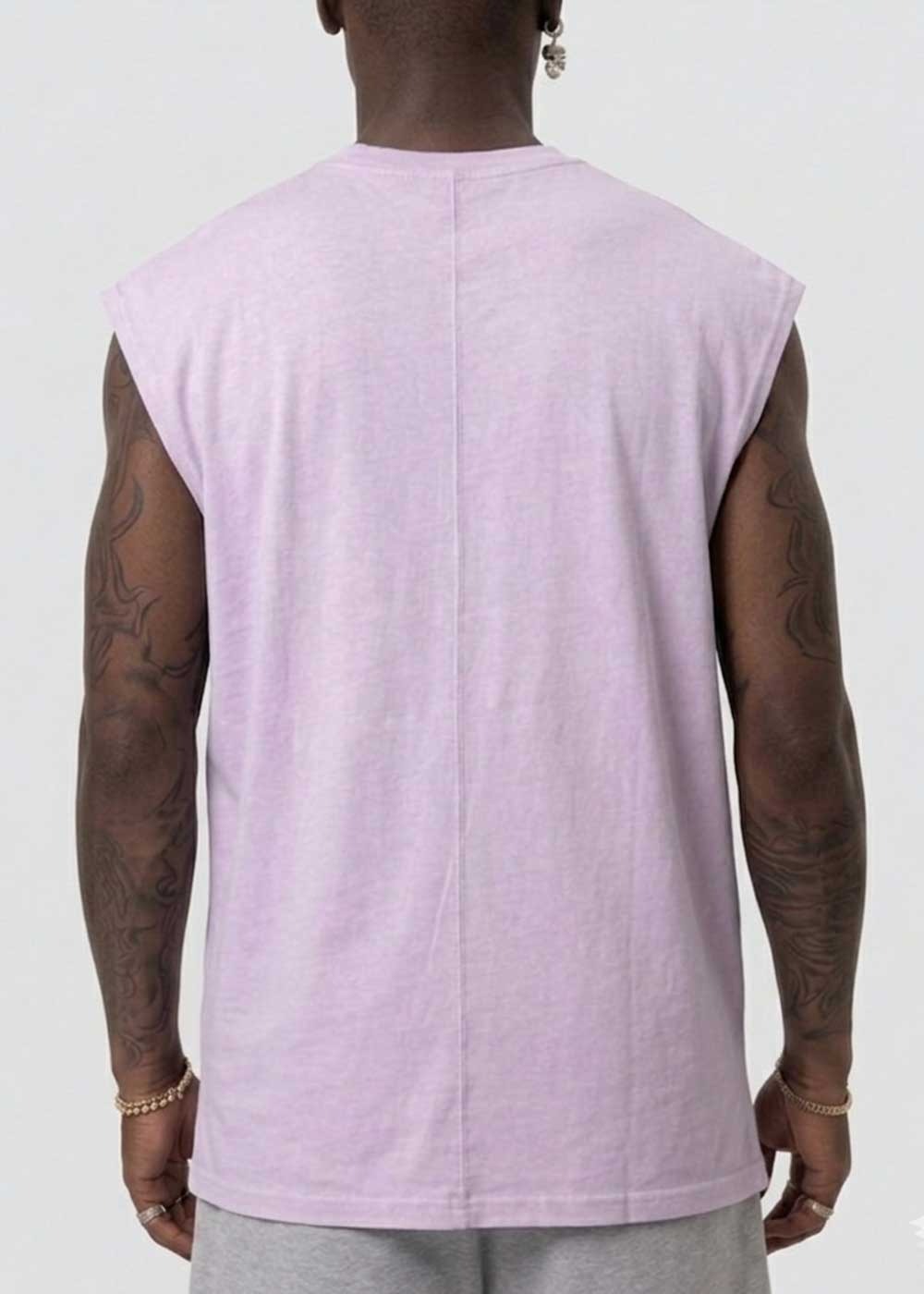 Basic Long Oversized Αμάνικο T-Shirt – Λιλά – 2