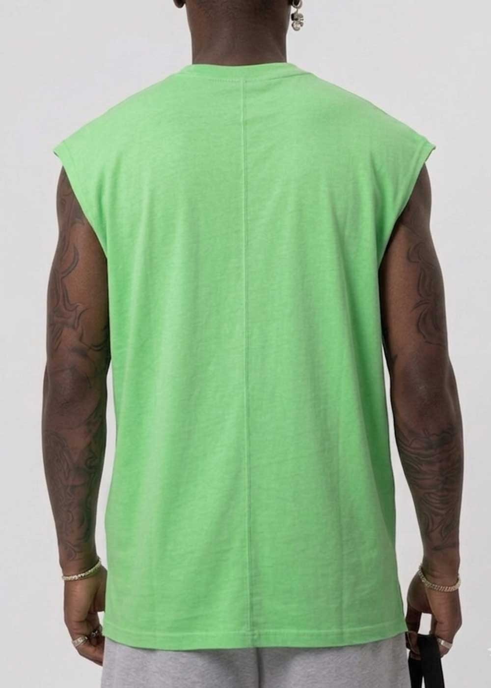 Basic Long Oversized Αμάνικο T-Shirt – Πράσινο – 2