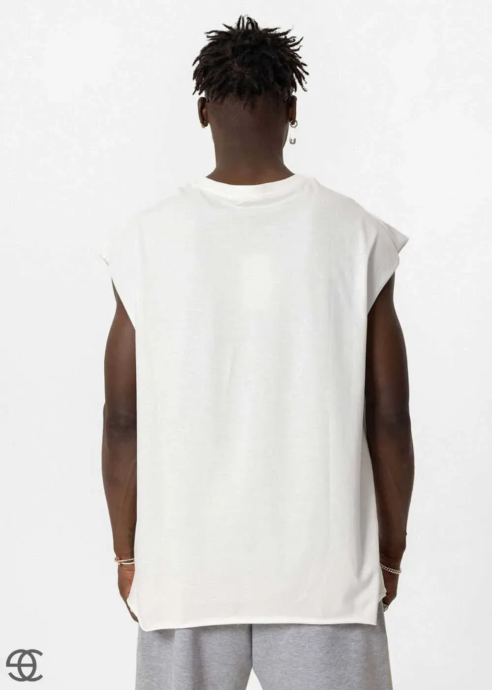 Basic Oversized Αμάνικο T-Shirt – Λευκό – 2