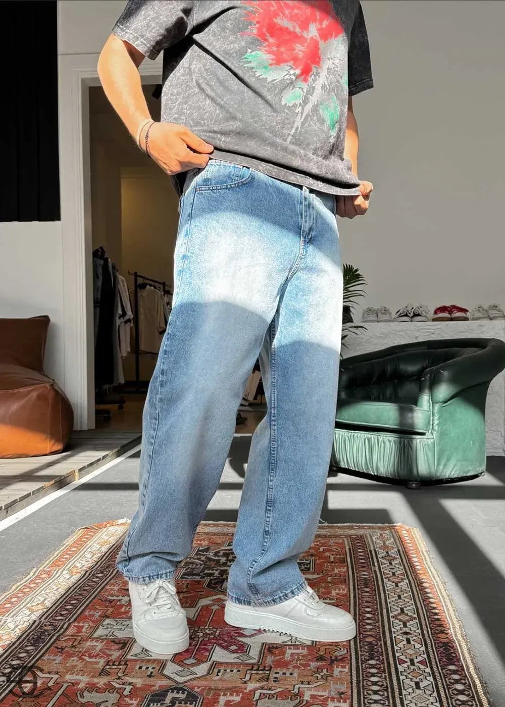 Παντελόνι Relax Baggy - Γαλάζιο Επεξεργασμένο