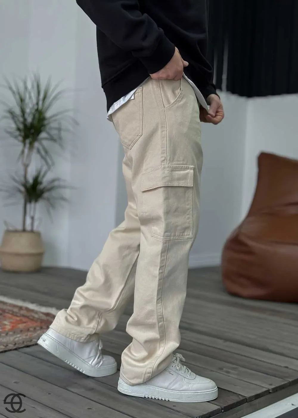 Cargo Παντελόνι Baggy -Μπεζ – 4