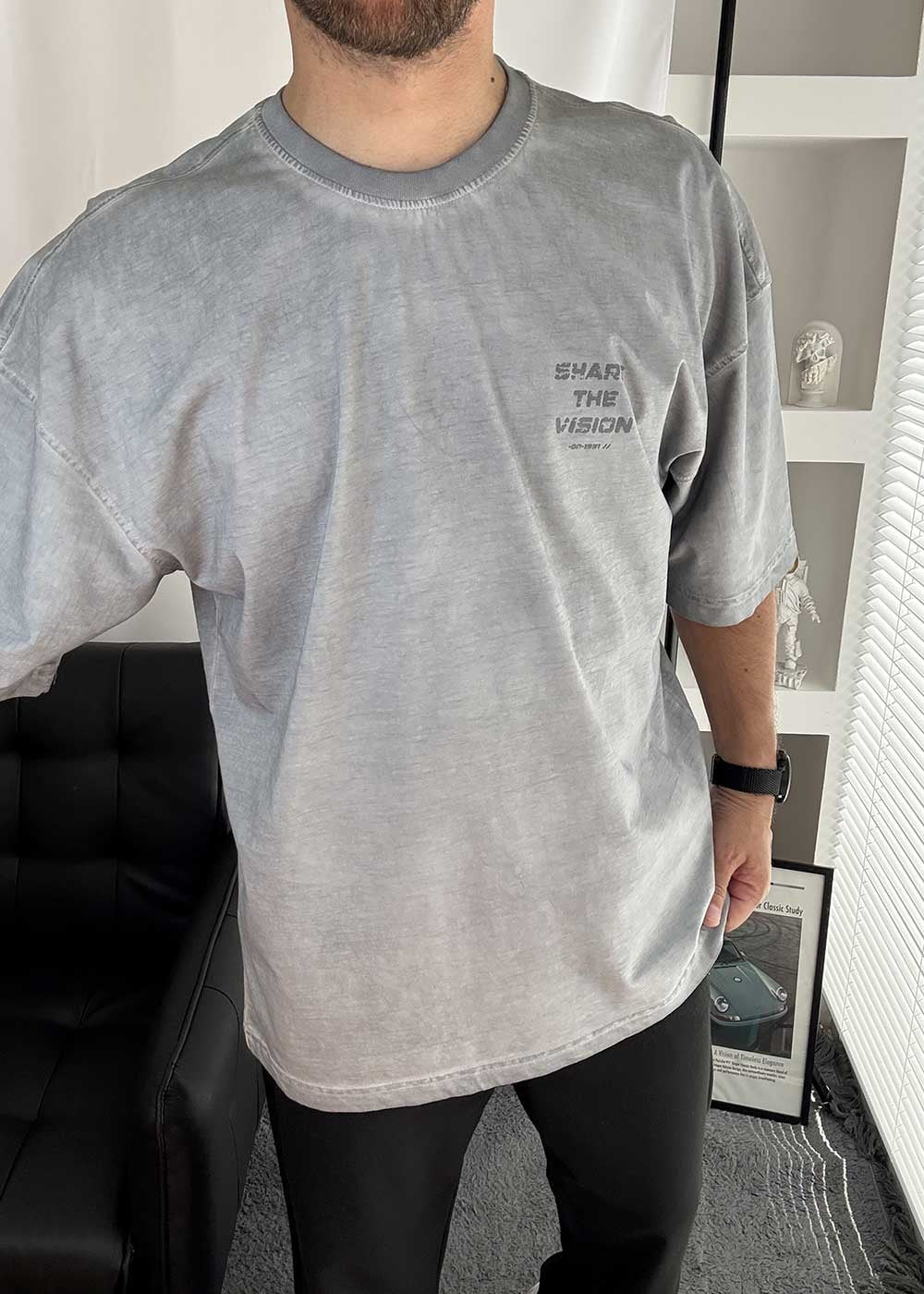 The Future Oversized Acid Wash T-Shirt – Γκρι Ξεβαμμένο – 2