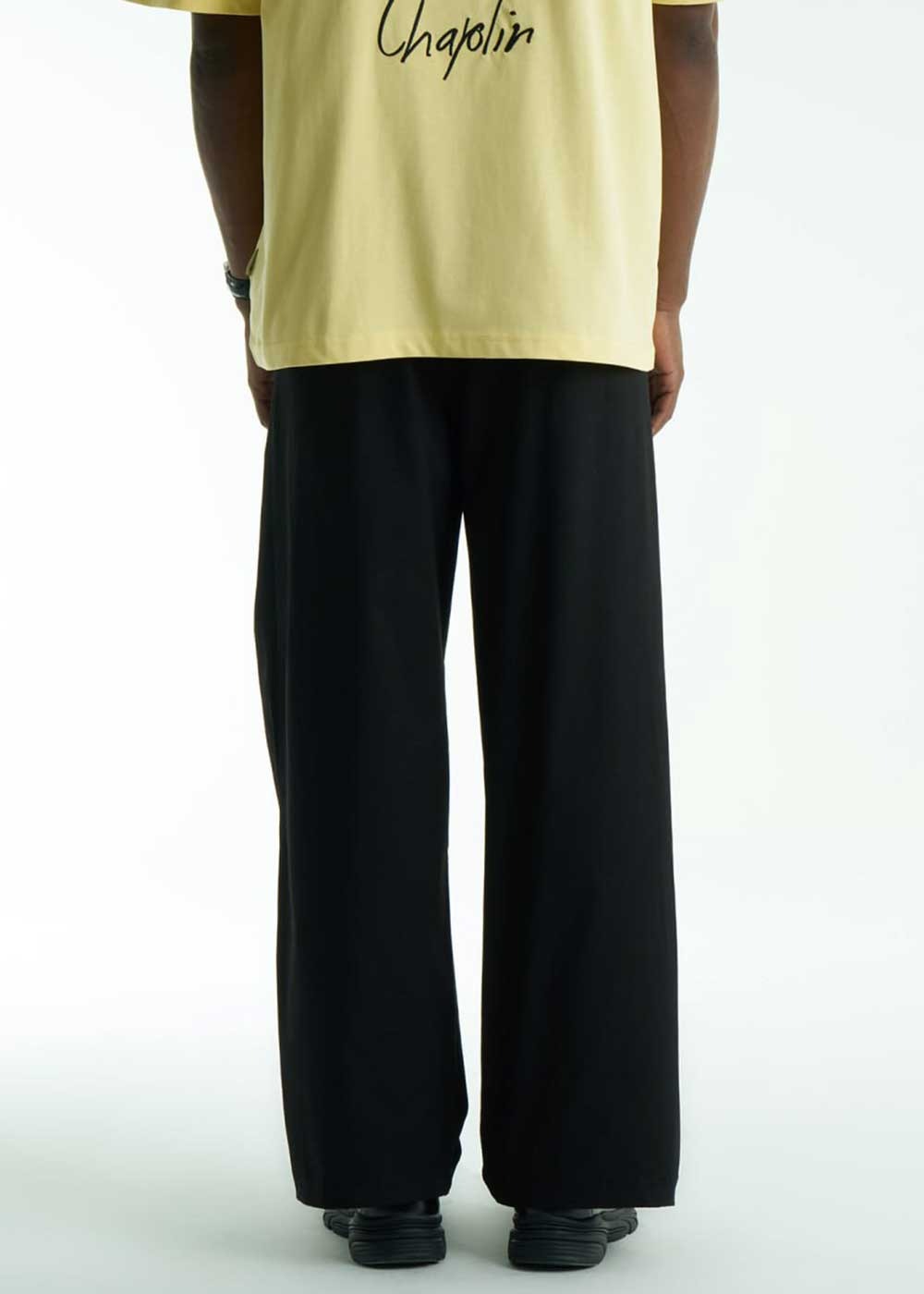 Baggy Παντελόνι Single-Pleat Chino – Μαύρο – 2