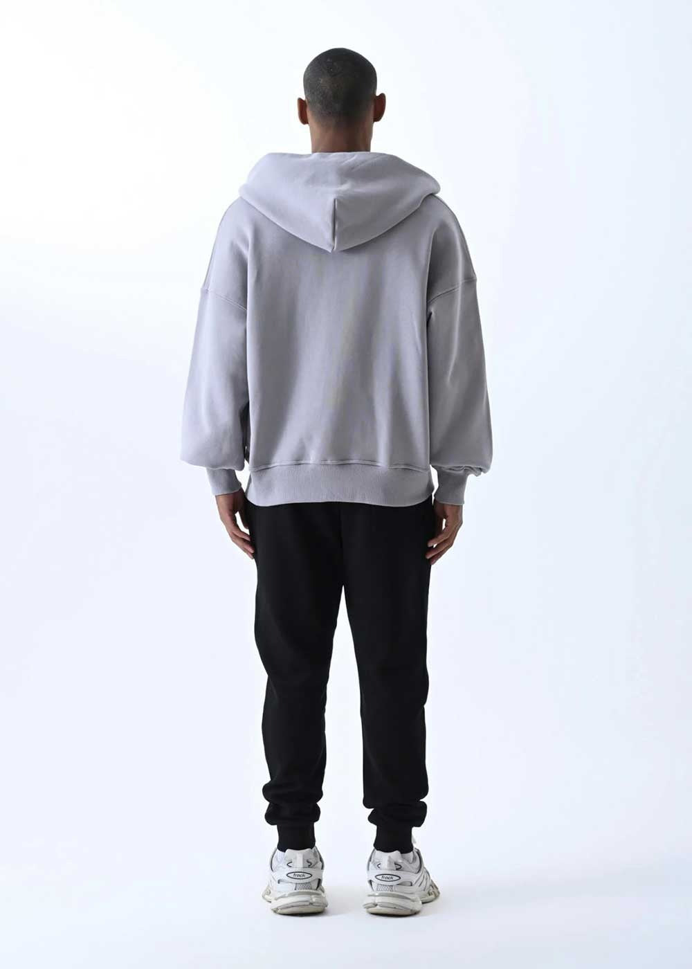 Basic Zip-Up Hoodie Ζακέτα με Εσωτερική Επένδυση – Γκρι Του Πάγου