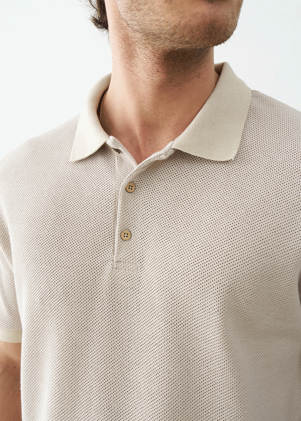 Polo T-Shirt Pique Textured – Γκρι Του Πάγου – 2