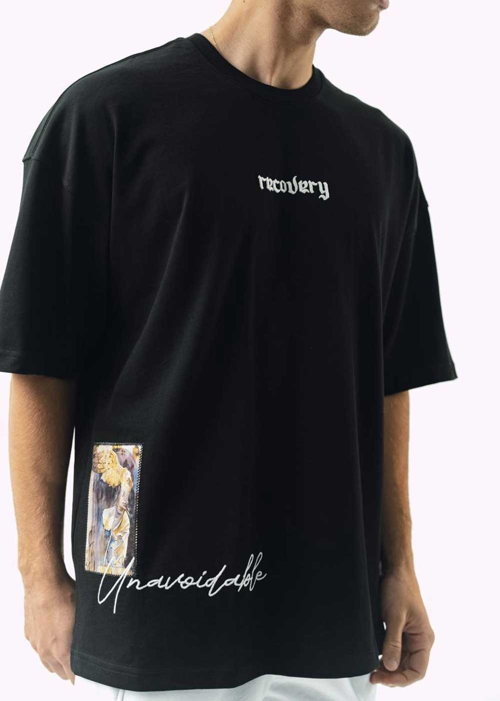 Oversized T-Shirt Recovery Με Κέντημα – Μαύρο – 2