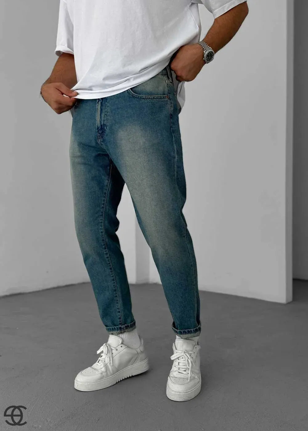 Παντελόνι Τζιν Loose Fit Με Φθαρμένη Όψη Ξεβαμμένο – Μπλε – 2
