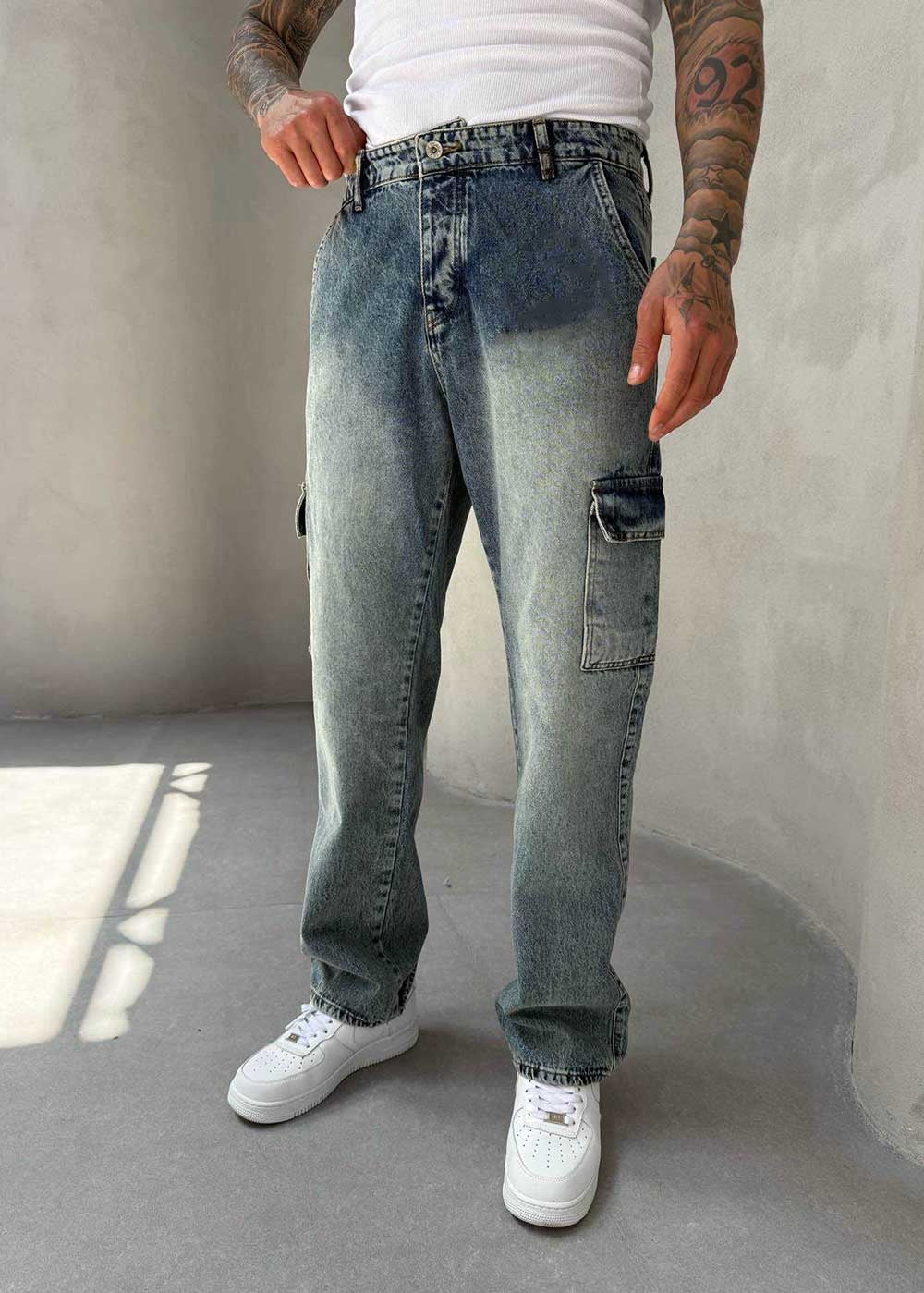 Cargo Παντελόνι Baggy – Μπλε Vintage – 3