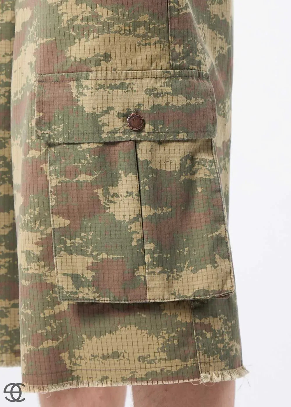 Cargo Baggy Βερμούδα Παραλλαγής Και Λάστιχο Στη Μέση – Χακί/Καφέ – 2