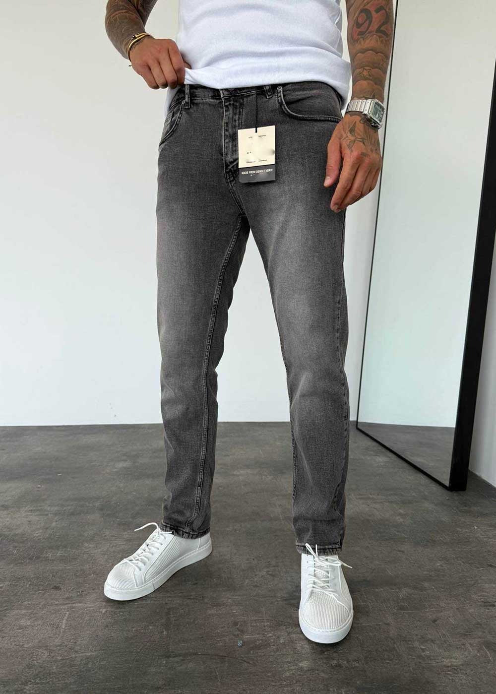 Urban Wash Regular Fit Τζιν Με Ελαστικότητα – Γκρι Ξεθωριασμένο – 3