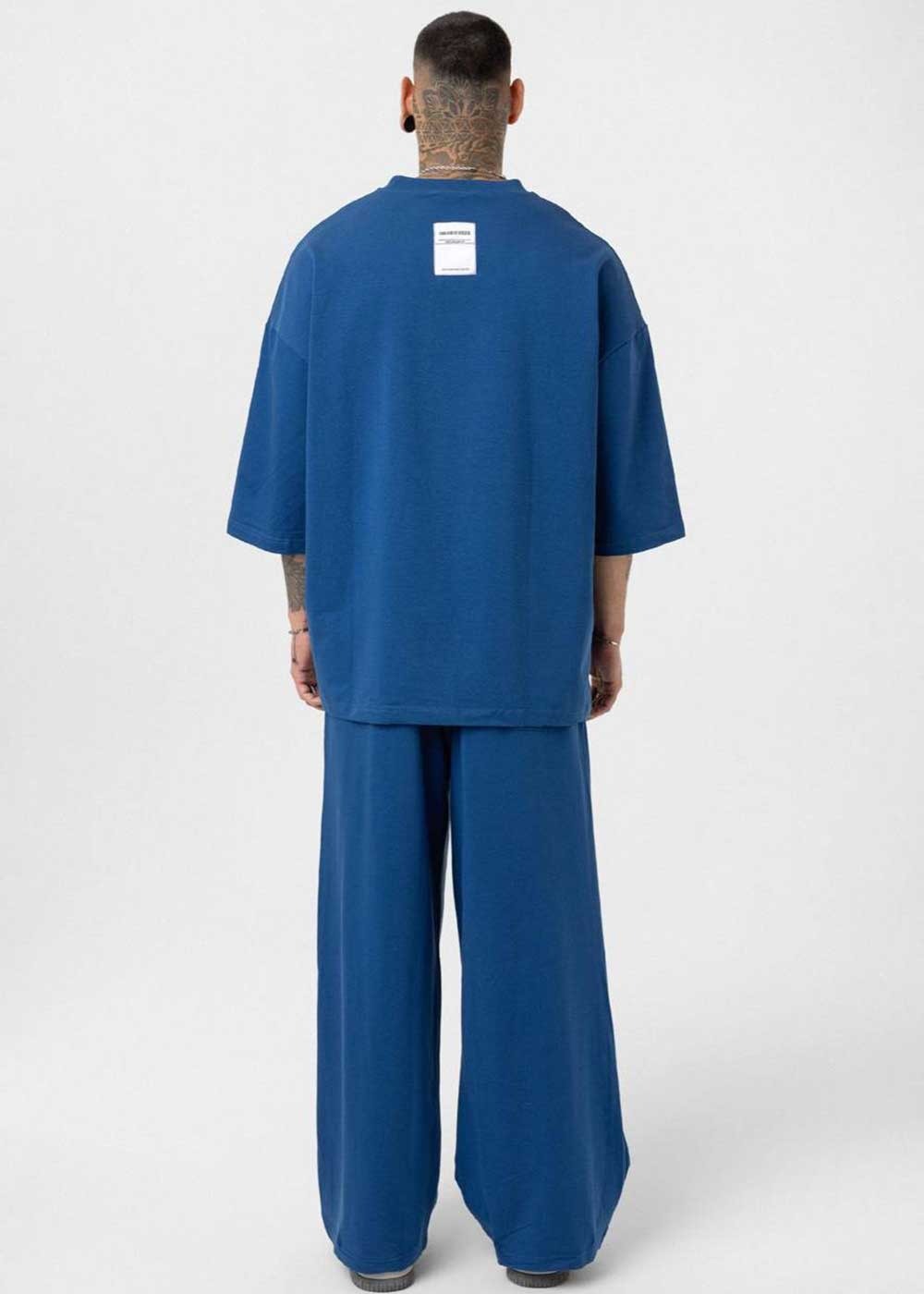 Σετ Street Pulse με 3/4 T-Shirt και Baggy Φόρμα με Λάστιχο στη Μέση – Έντονο Μπλε – 4