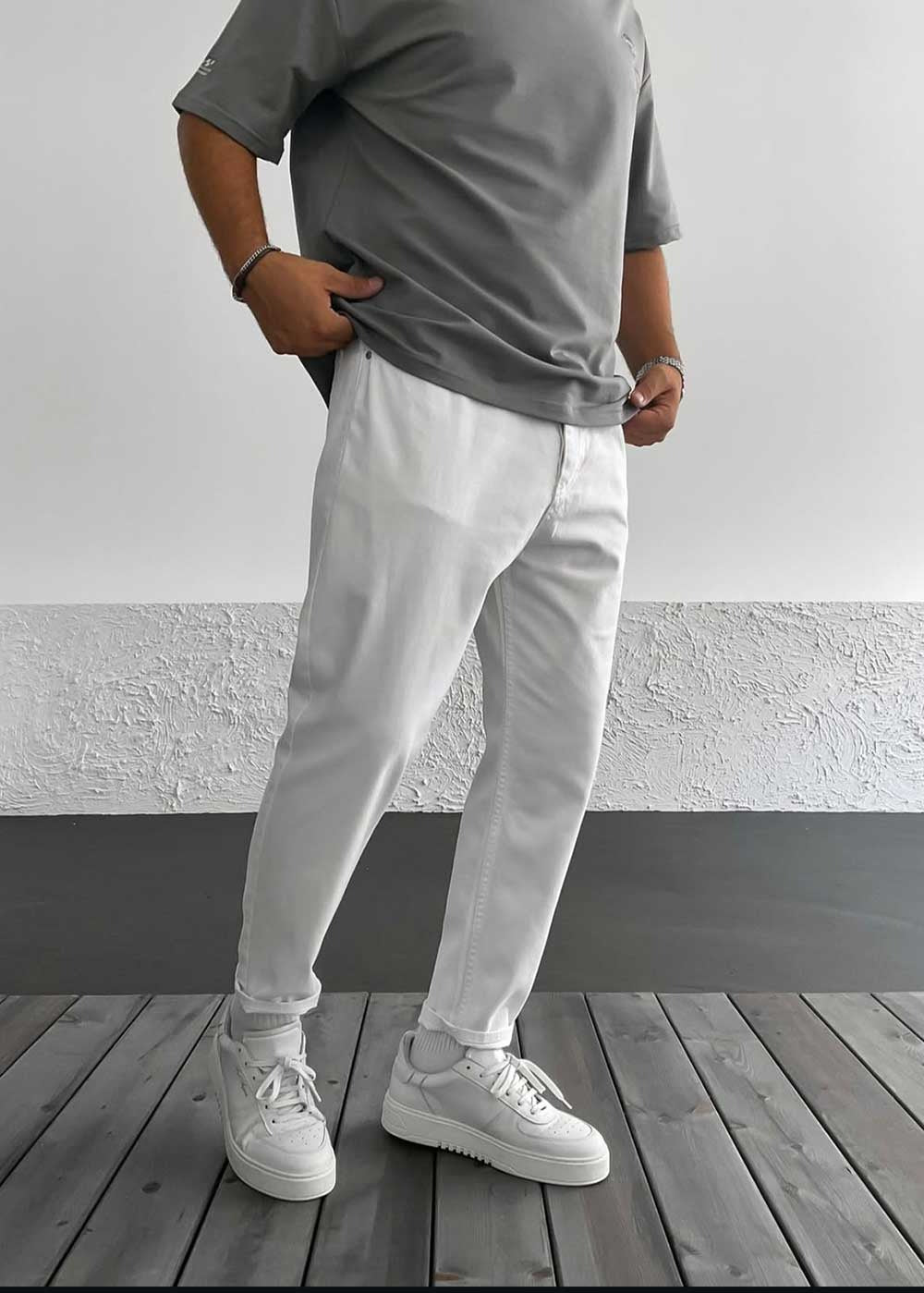 Παντελόνι Τζιν Loose Fit -Λευκό – 2