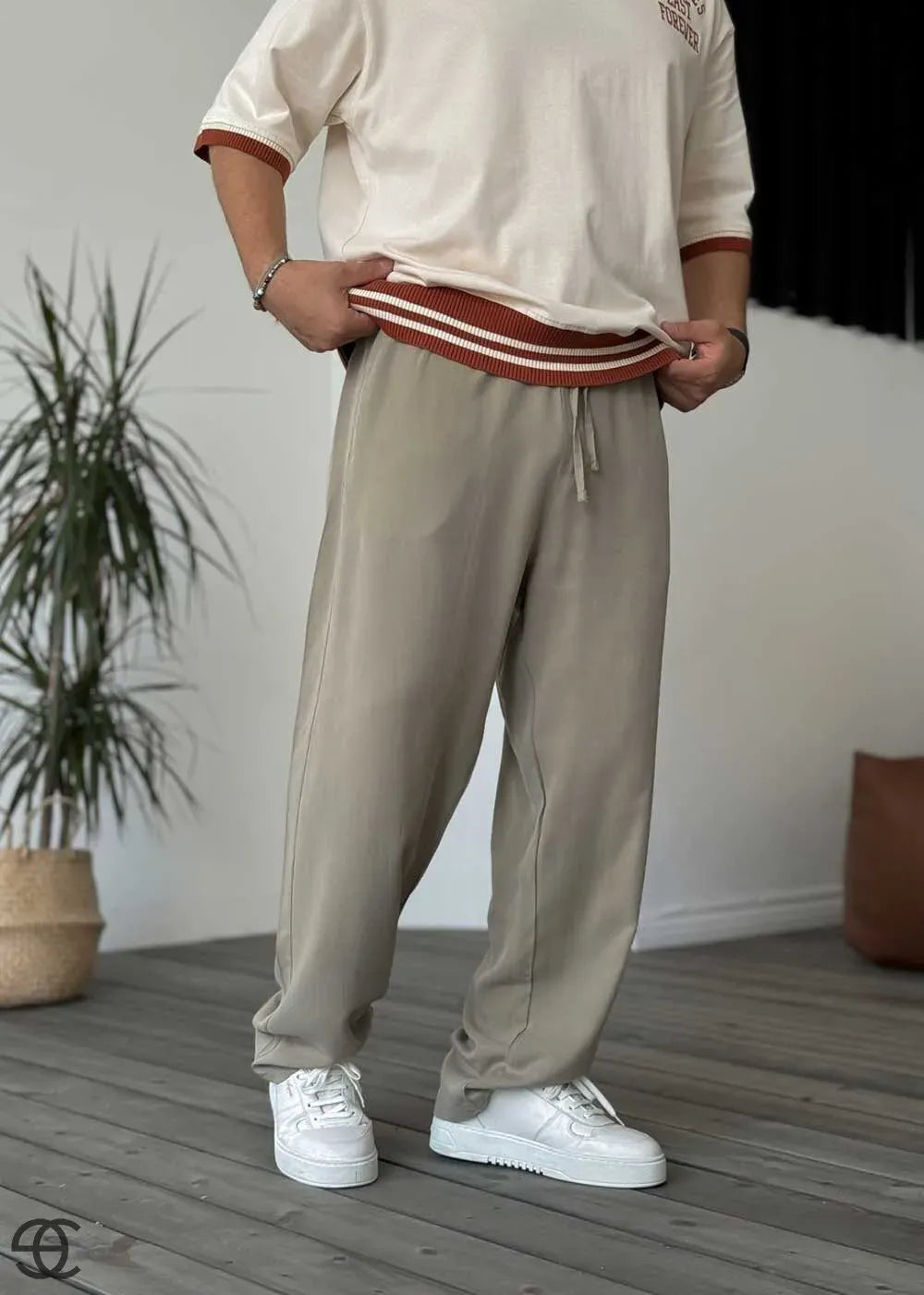 Baggy Παντελόνι Σε Tencel Ύφανση – Χακί – 2