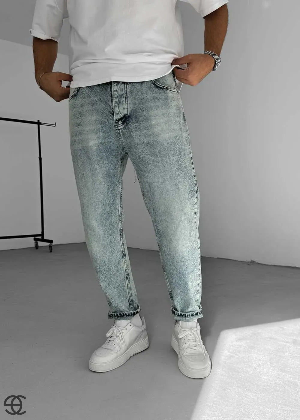 Παντελόνι Τζιν Loose Fit Με Ξεβαμμένη Εμφάνιση – Γαλάζιο – 2