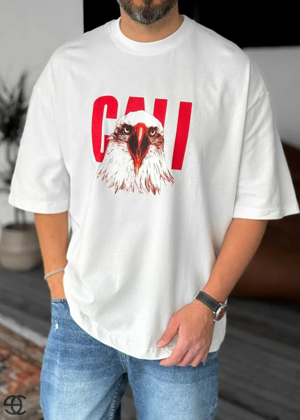 EAGLE Oversized T-Shirt - Λευκό – 2