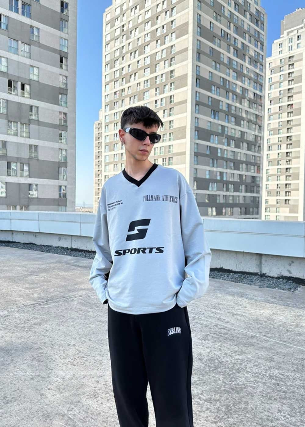 Sports Box Fit Λεπτό Φούτερ - Γκρι