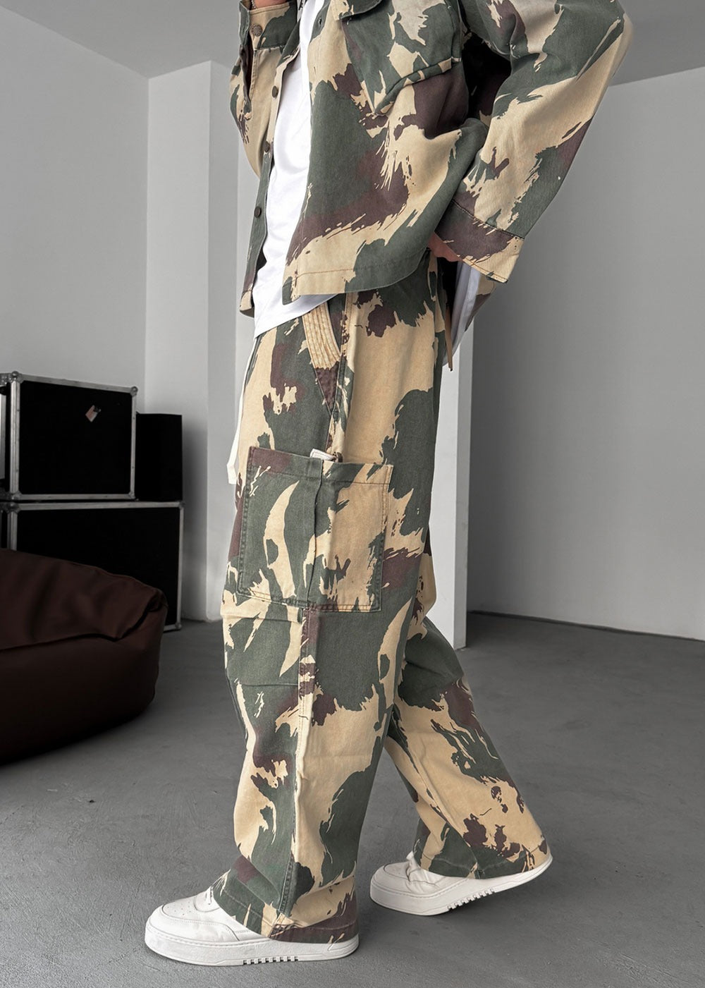 Στρατιωτικό Cargo Camo Relax Baggy- Μπεζ/Χακί – 2