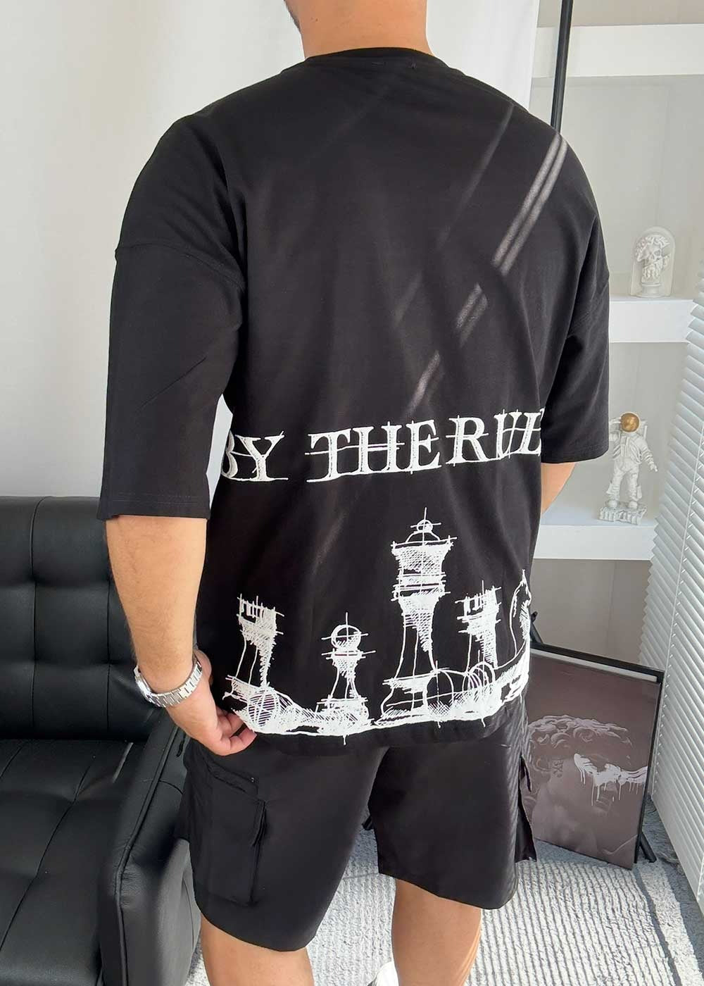 Oversized T- shirt By The Rules -Μαύρο – 2