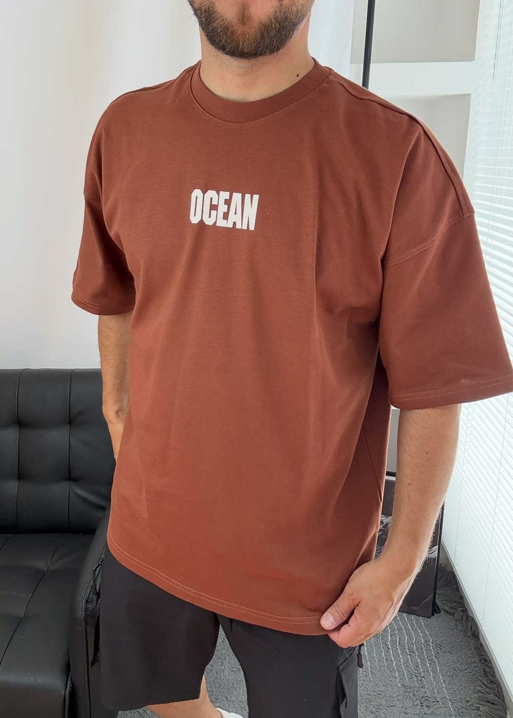Oversized T-Shirt Ocean – Κεραμιδί – 2