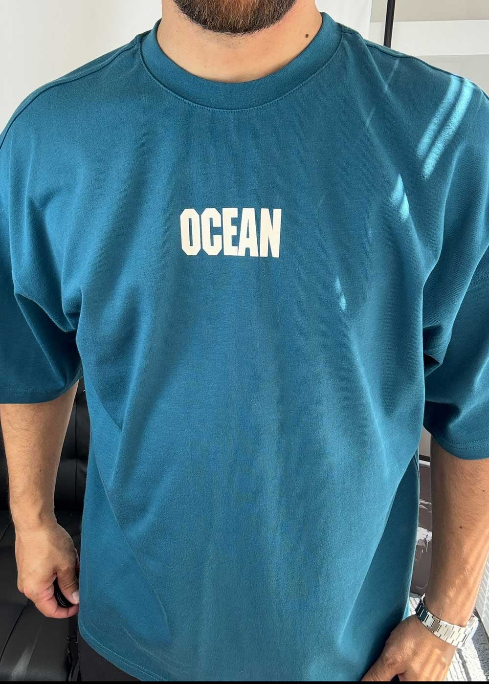 Oversized T-Shirt Ocean – Πετρόλ Μπλε – 2