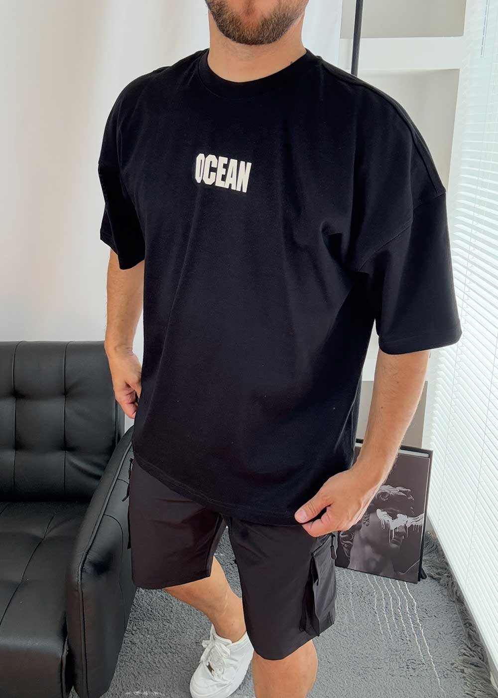 Oversized T-Shirt Ocean – Μαύρο – 2