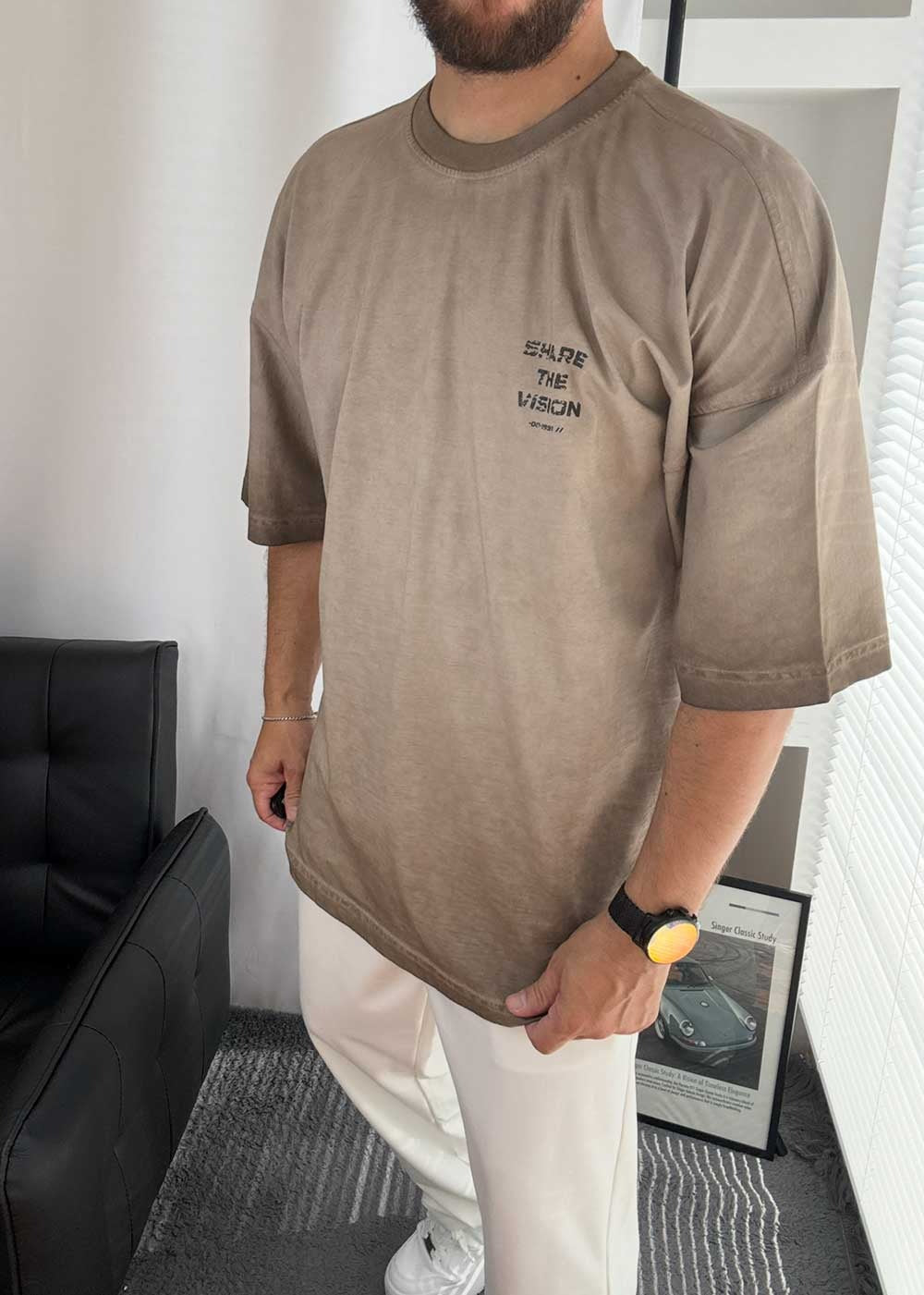 The Future Oversized Acid Wash T-Shirt – Καφέ Ξεβαμμένο – 2