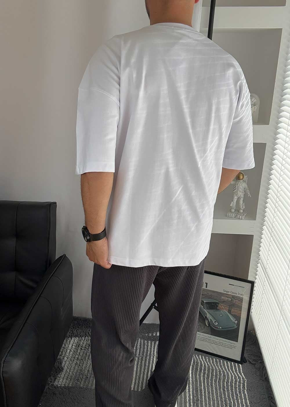 Simplify Oversized T-Shirt με Κεντημένο Λογότυπο – Λευκό – 2